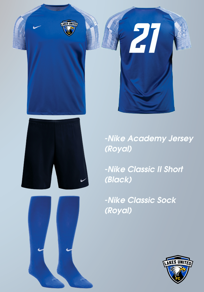 Lakes United FC Uniform Mockup Blue 2022